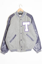 Purple & Grey Letterman Jacket