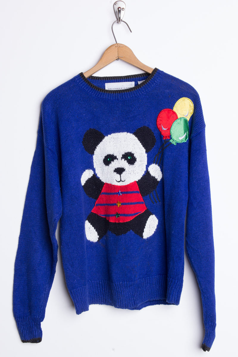 Vintage Panda Balloon Sweater