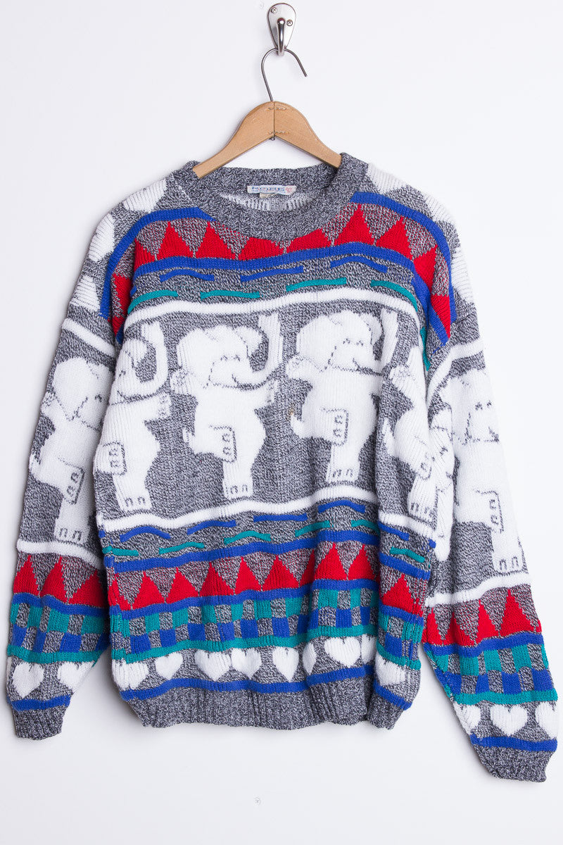 Vintage Dancing Elephant Sweater