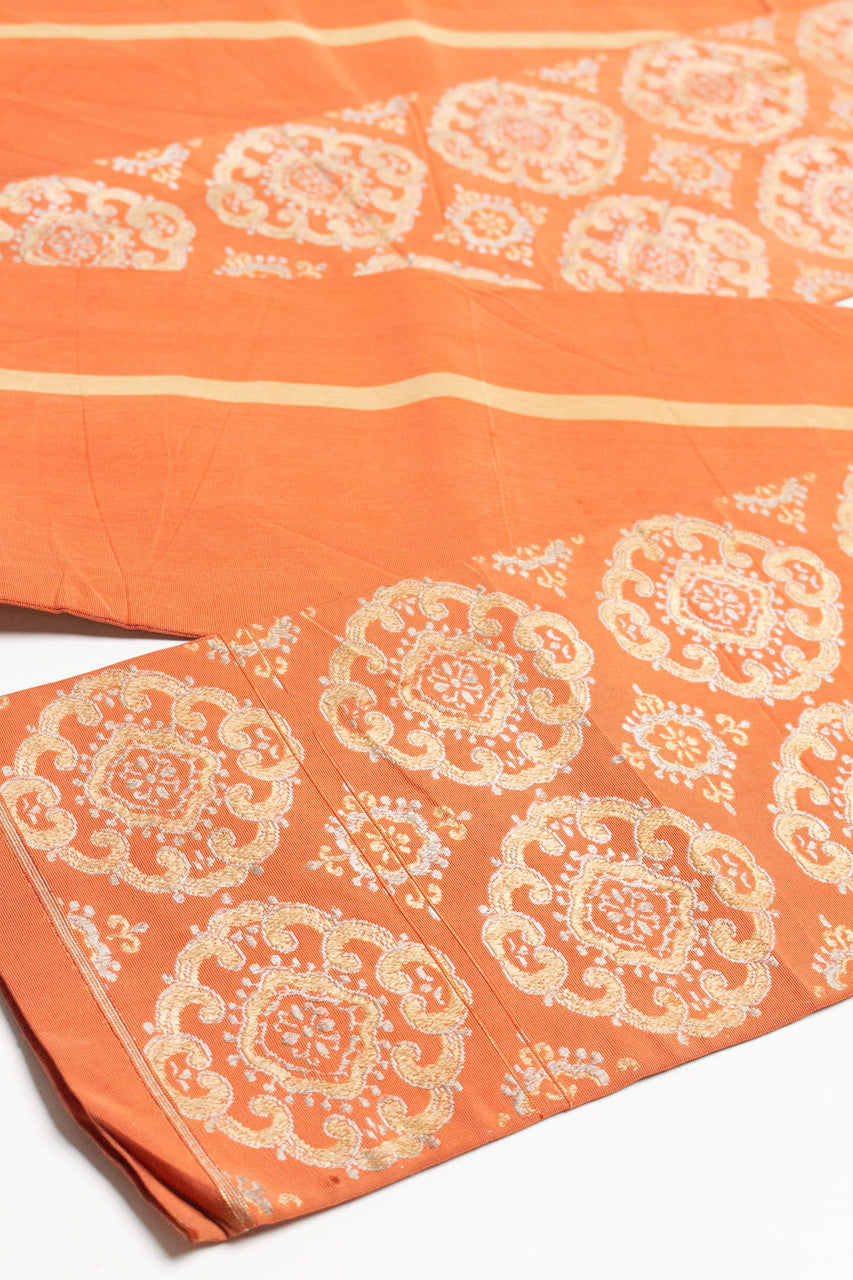 Vintage Ornate Coral Hanhaba Obi 145