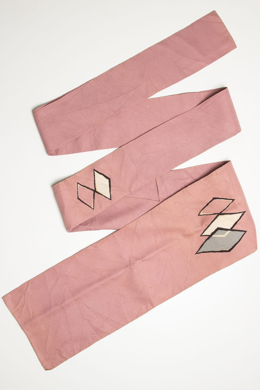 Vintage Dusty Pink Diamond Nagoya Obi 147