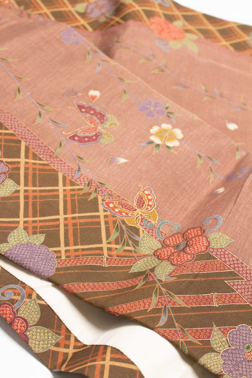 Vintage Floral Butterfly Tsuke Obi 148