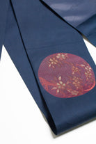 Vintage Navy Bonsai Circle Nagoya Obi 149
