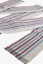 Silver Purple & Teal Striped Kaku Obi