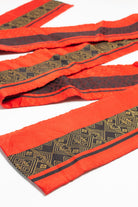 Red Art Deco Striped Kaku Obi