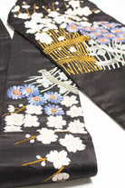 Vintage Embroidered Flower Garden Nagoya Obi