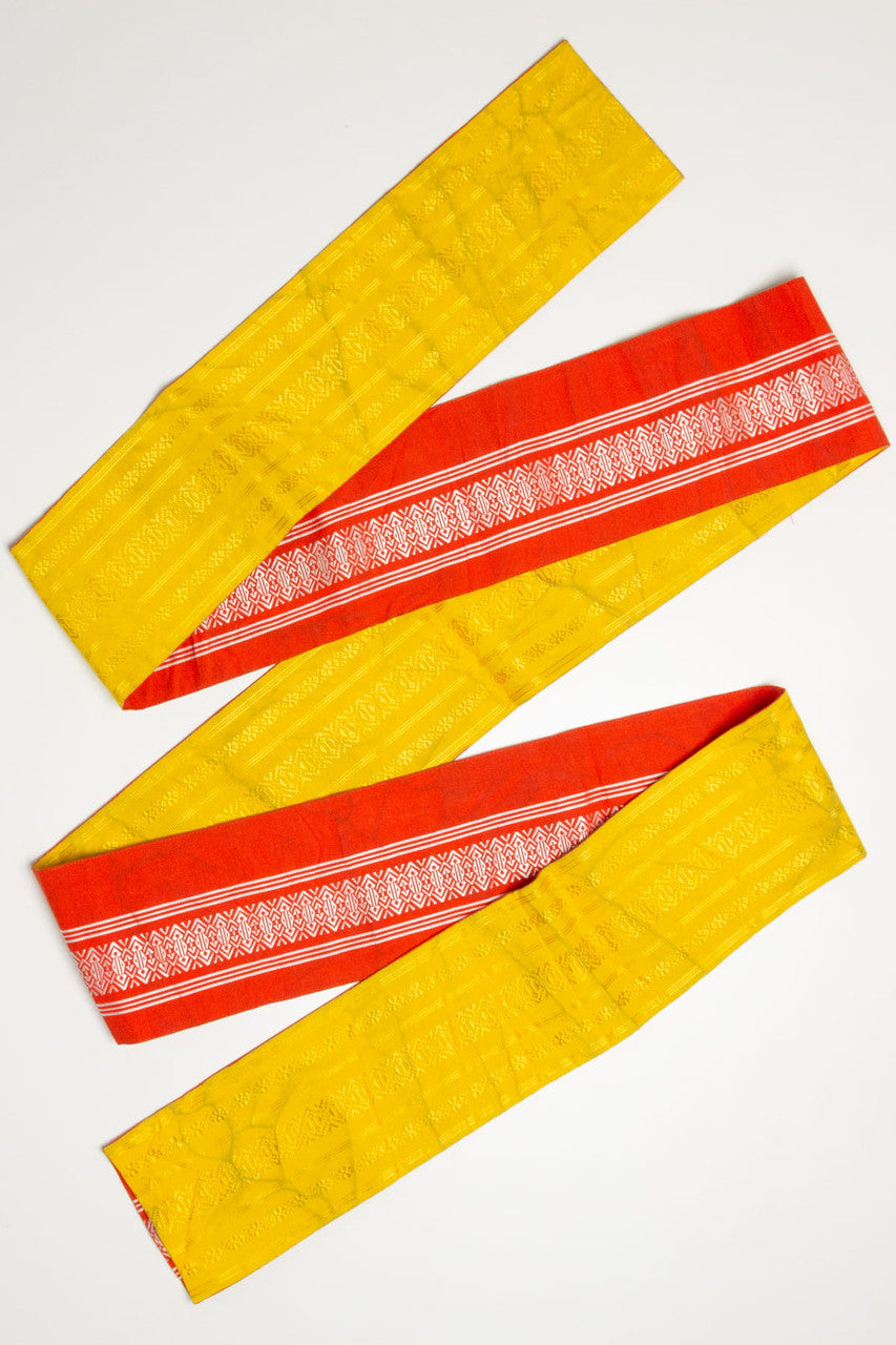 Vintage Orange & Yellow Reversible Kaku Obi