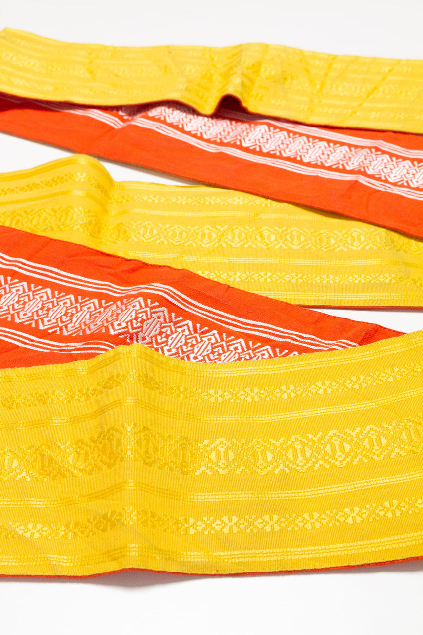 Vintage Orange & Yellow Reversible Kaku Obi