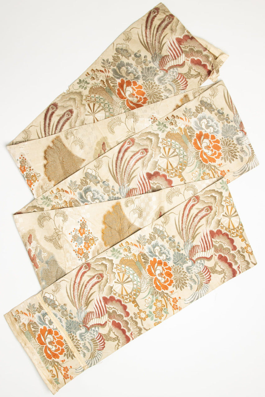 Vintage Pheonix Floral Maru Obi