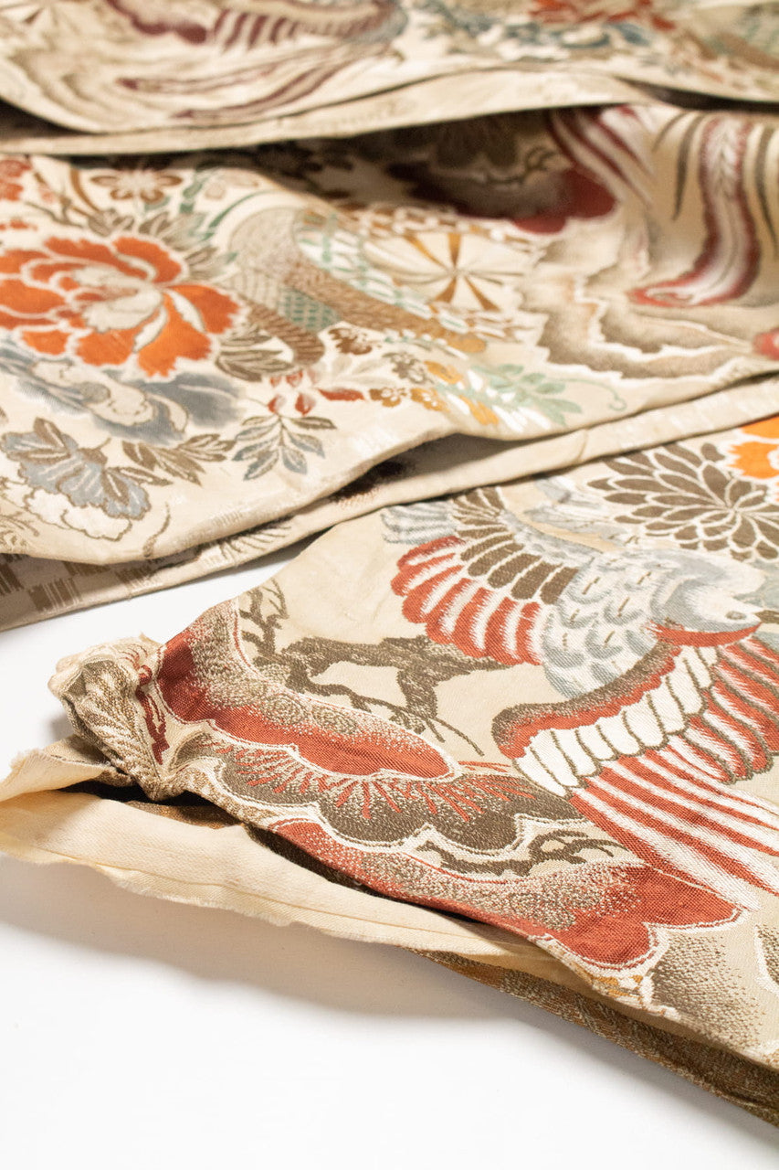 Vintage Pheonix Floral Maru Obi