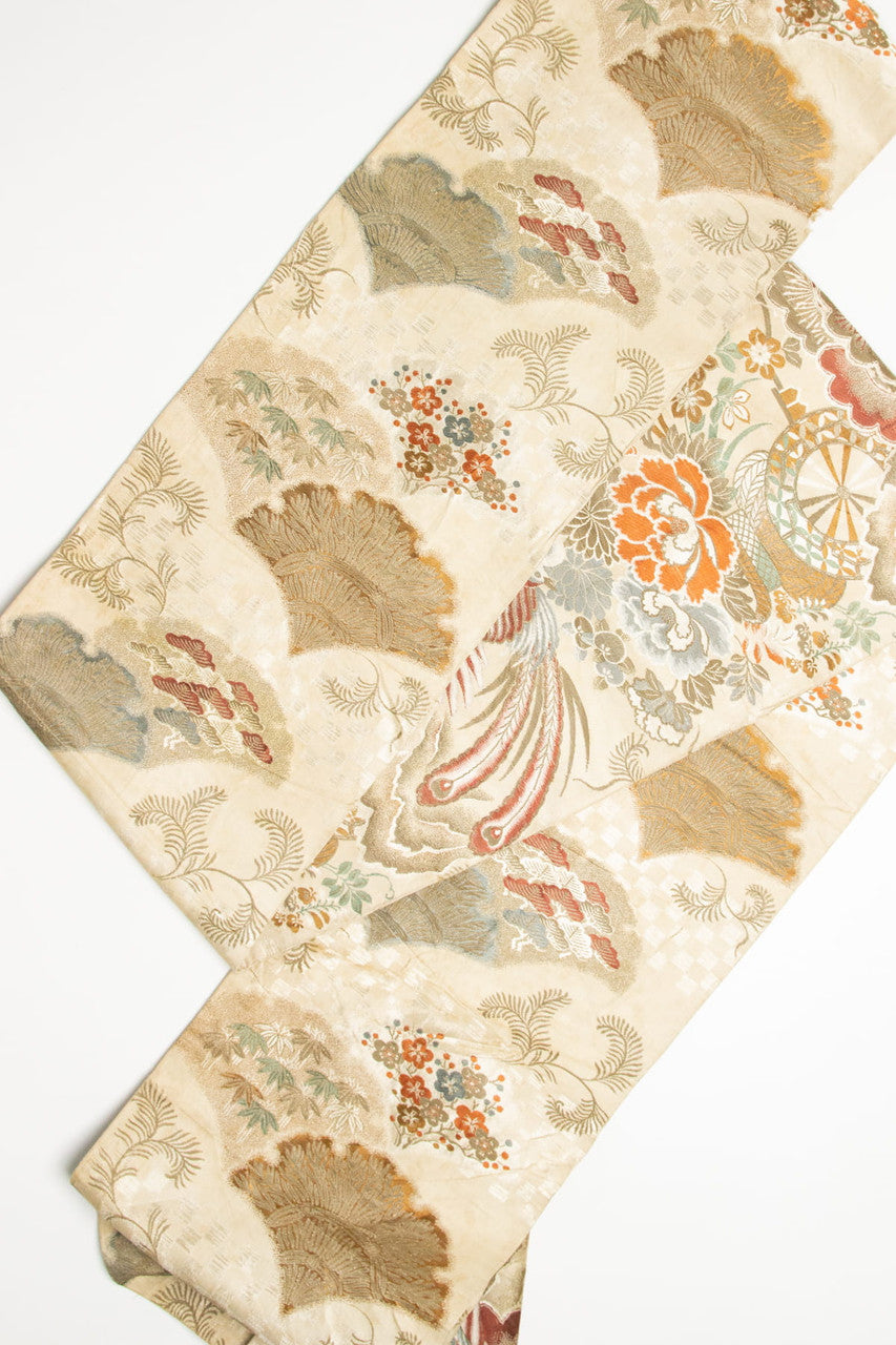 Vintage Pheonix Floral Maru Obi