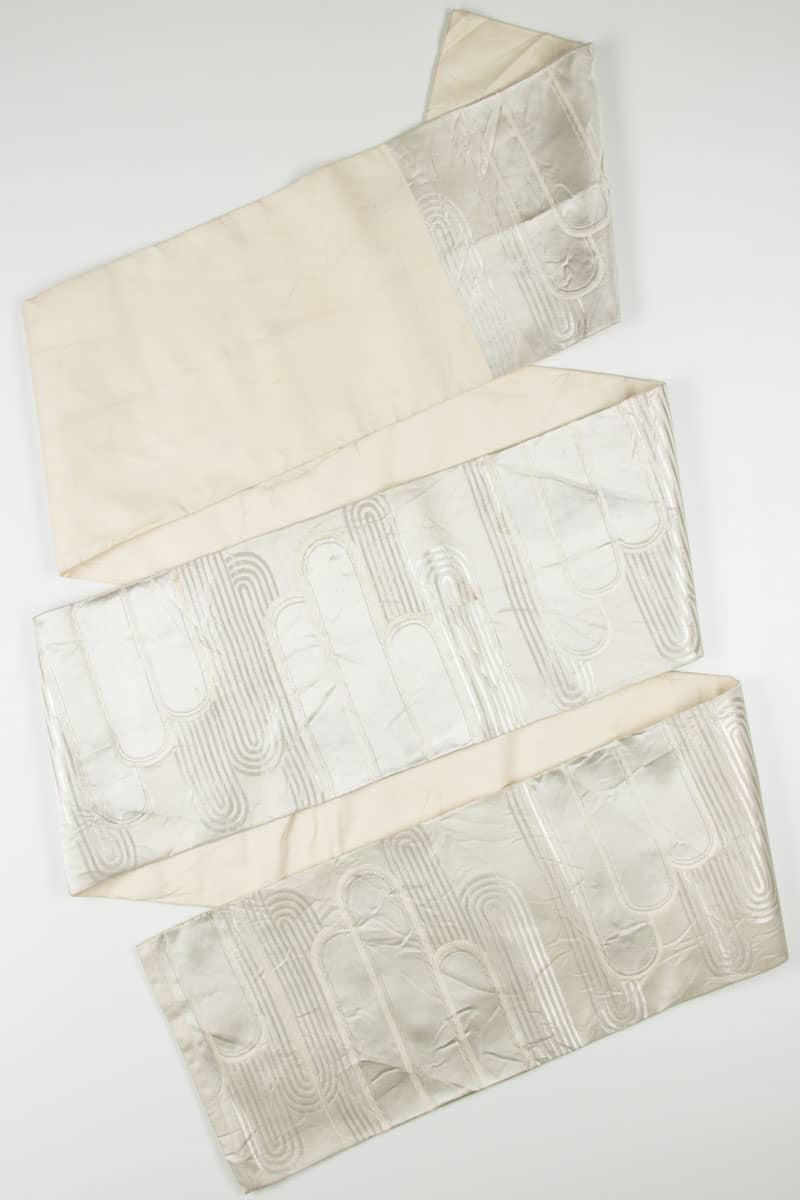Vintage Silver Loops Fukuro Obi 120