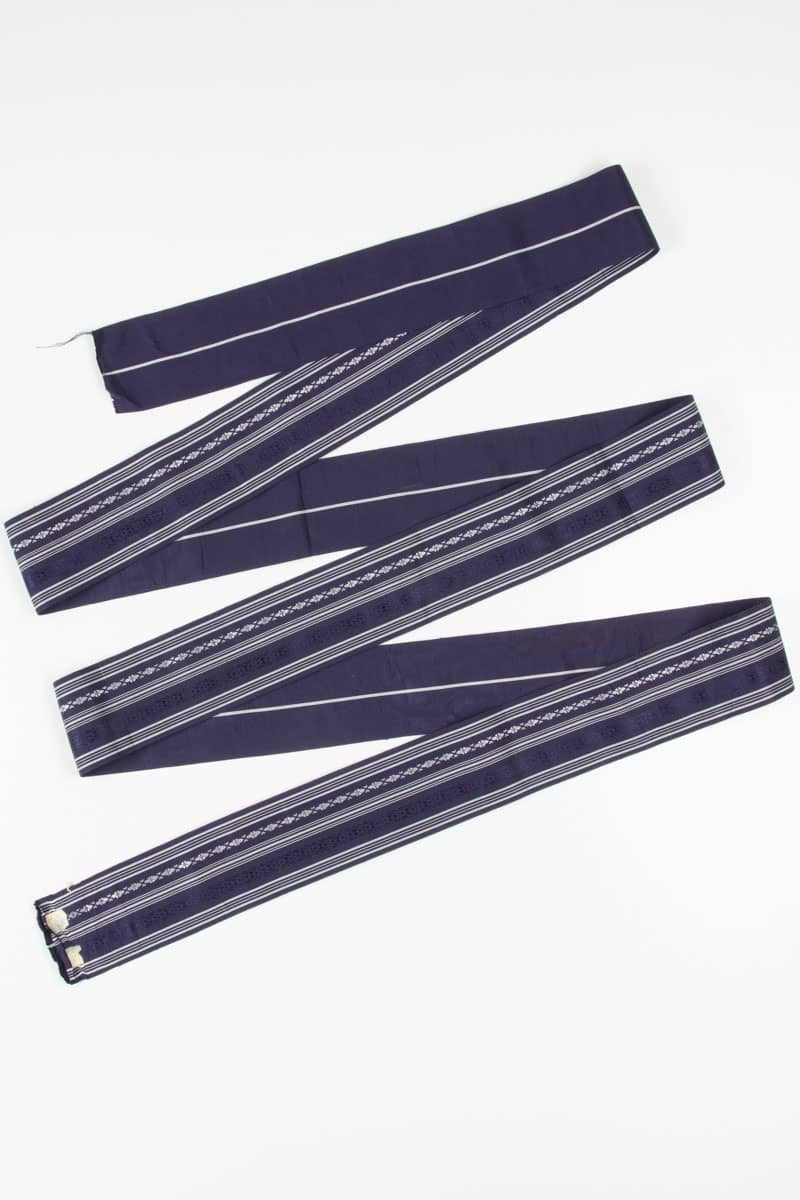 Vintage Navy Striped Hanhaba Obi 127