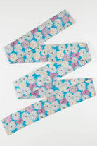 Vintage Blue 70s Floral Hanhaba Obi 129