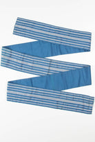 Vintage Dusty Blue Striped Hanhaba Obi 133