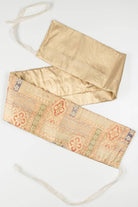 Vintage 2 Piece Golden Floral Drum Bow Tsuke Obi 139