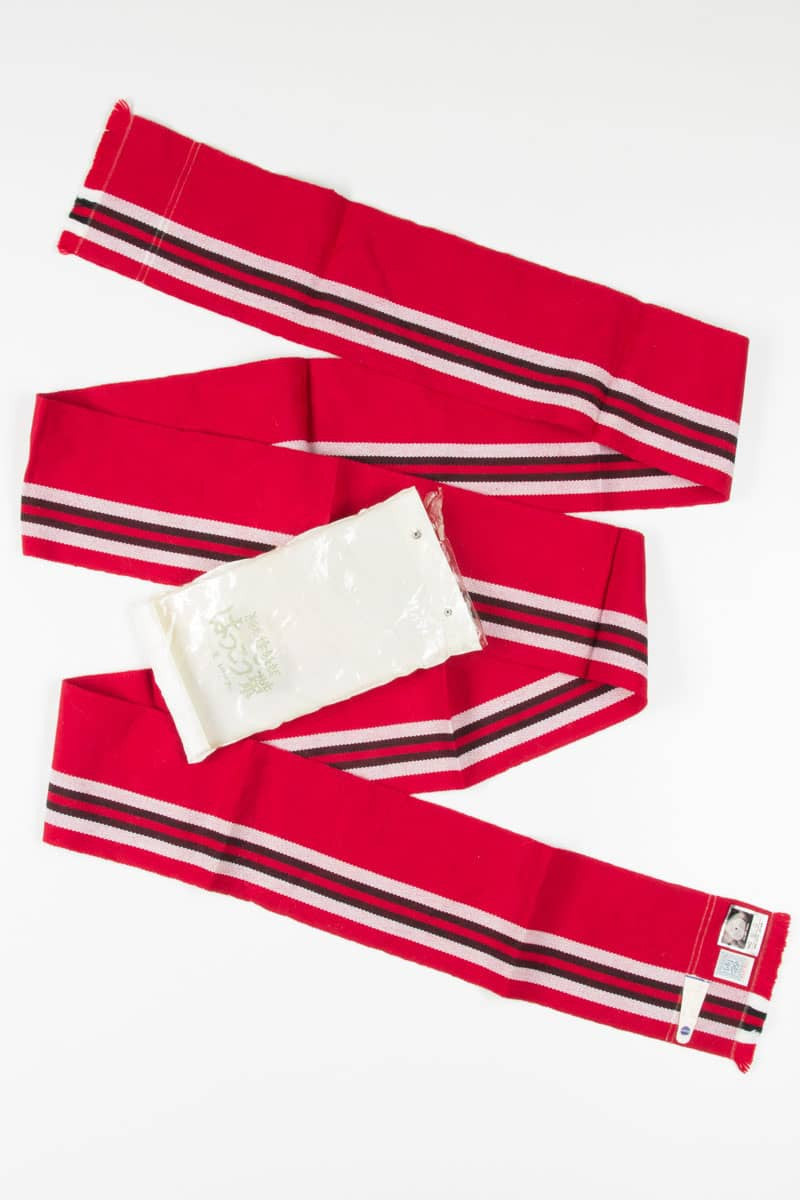Red Wool Woven Obi 26