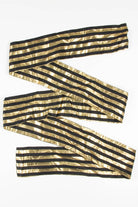 Vintage Black & Gold Striped Hanhaba Obi 2