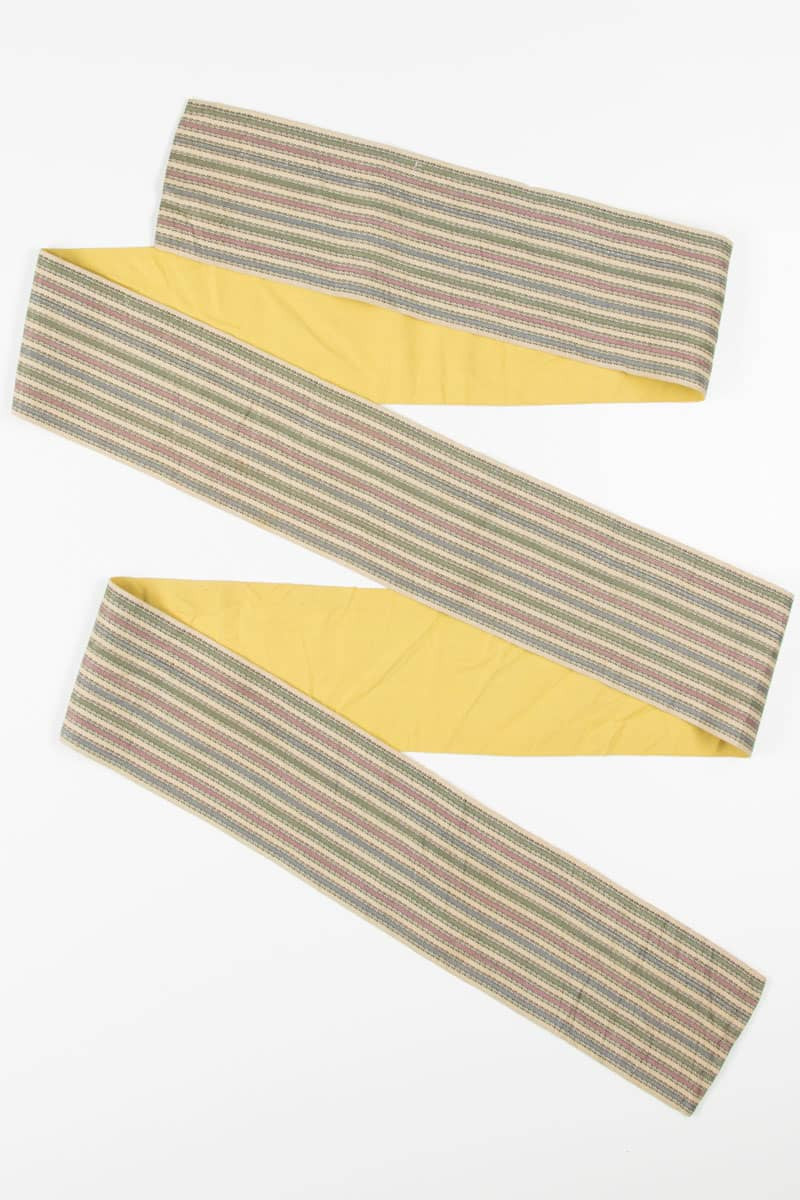 Vintage Mustard Striped Hanhaba Obi 41