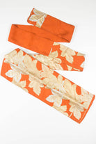 Vintage Golden Embroidered Leaves Nagoya Obi 48