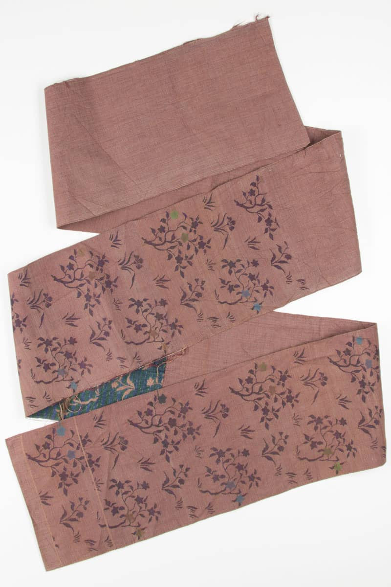Vintage Woven Flower Bushes Fukuro Obi 74