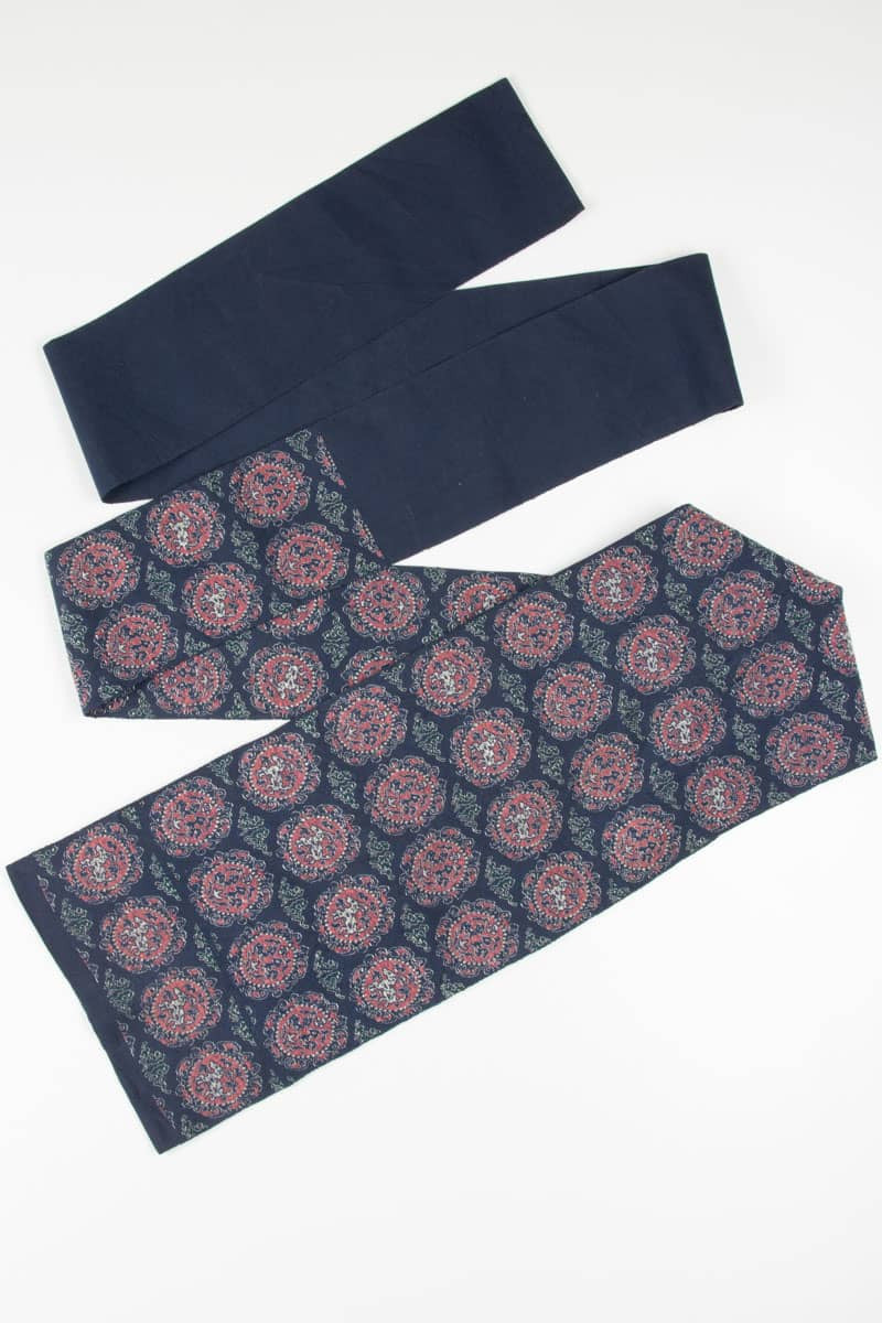 Vintage Blue Wallpaper Print Nagoya Obi 90