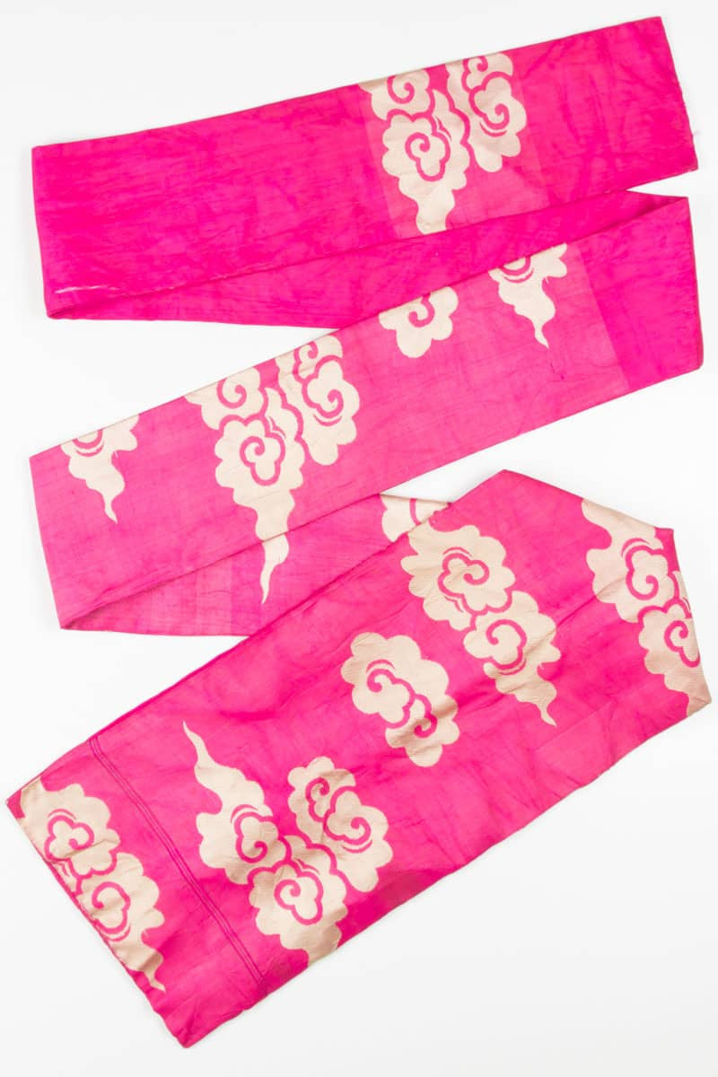 Vintage Neon Pink Clouds Nagoya Obi 95