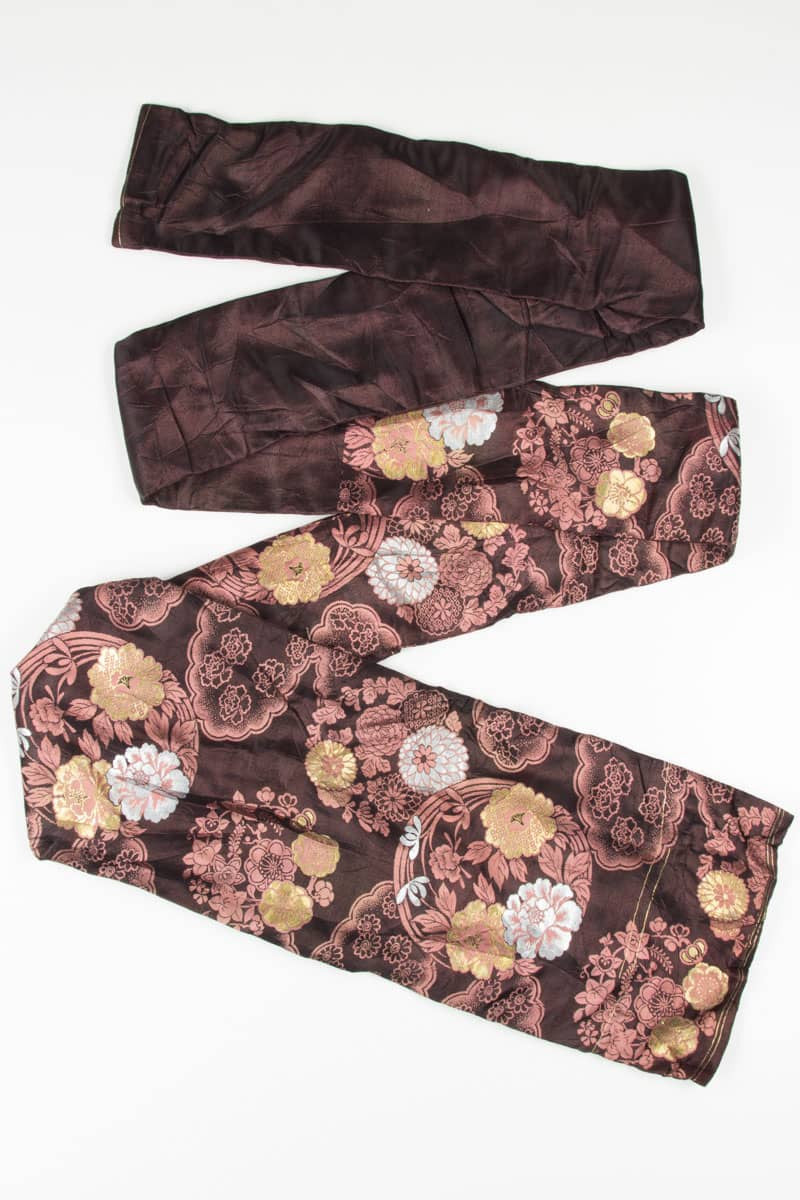 Vintage Plum Silk Dahlia Nagoya Obi 9