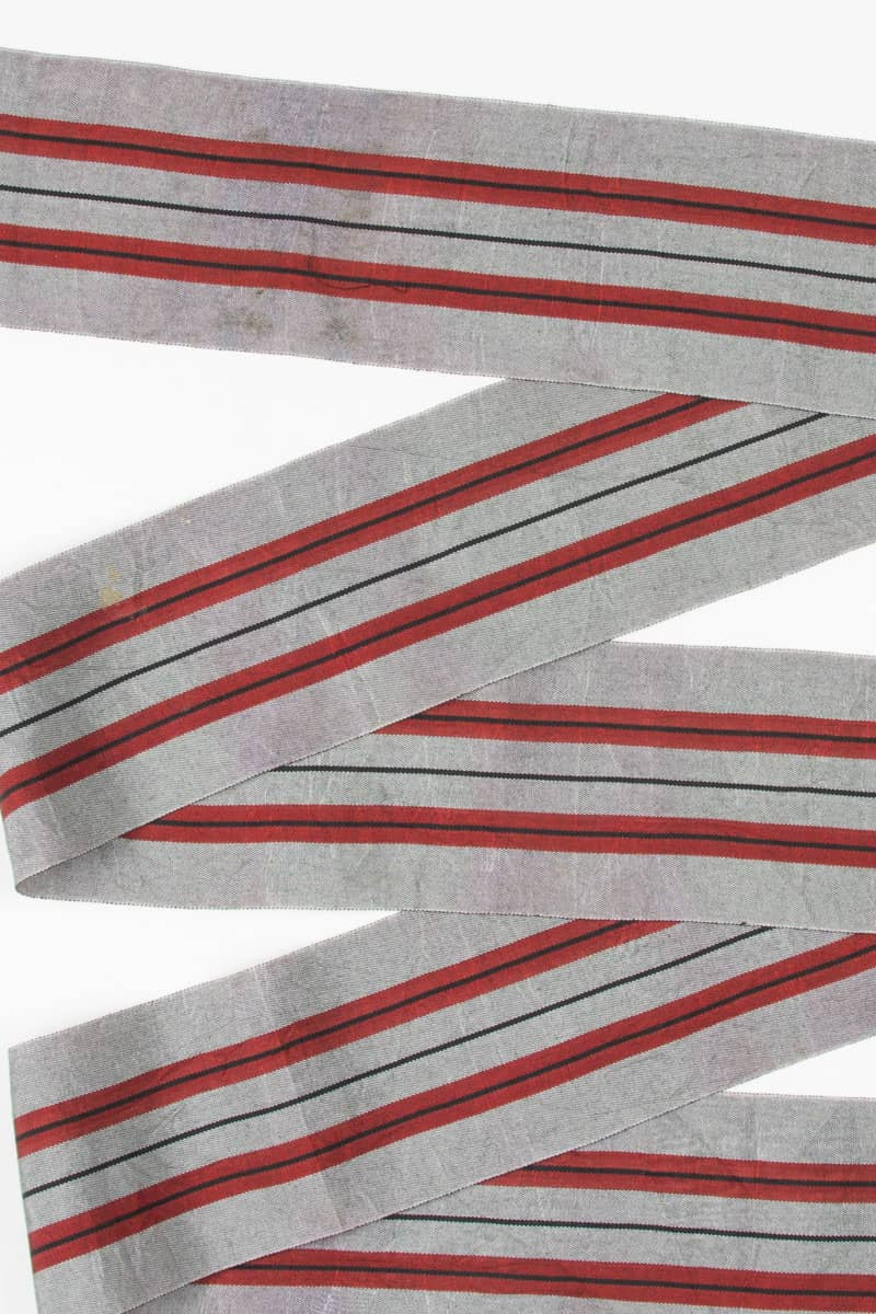 Vintage Grey Striped Hanhaba Obi 105