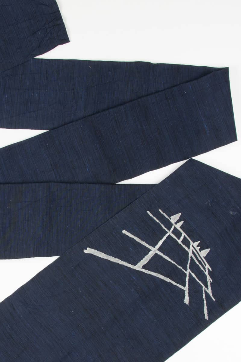 Vintage Navy Woven Nagoya Obi 110