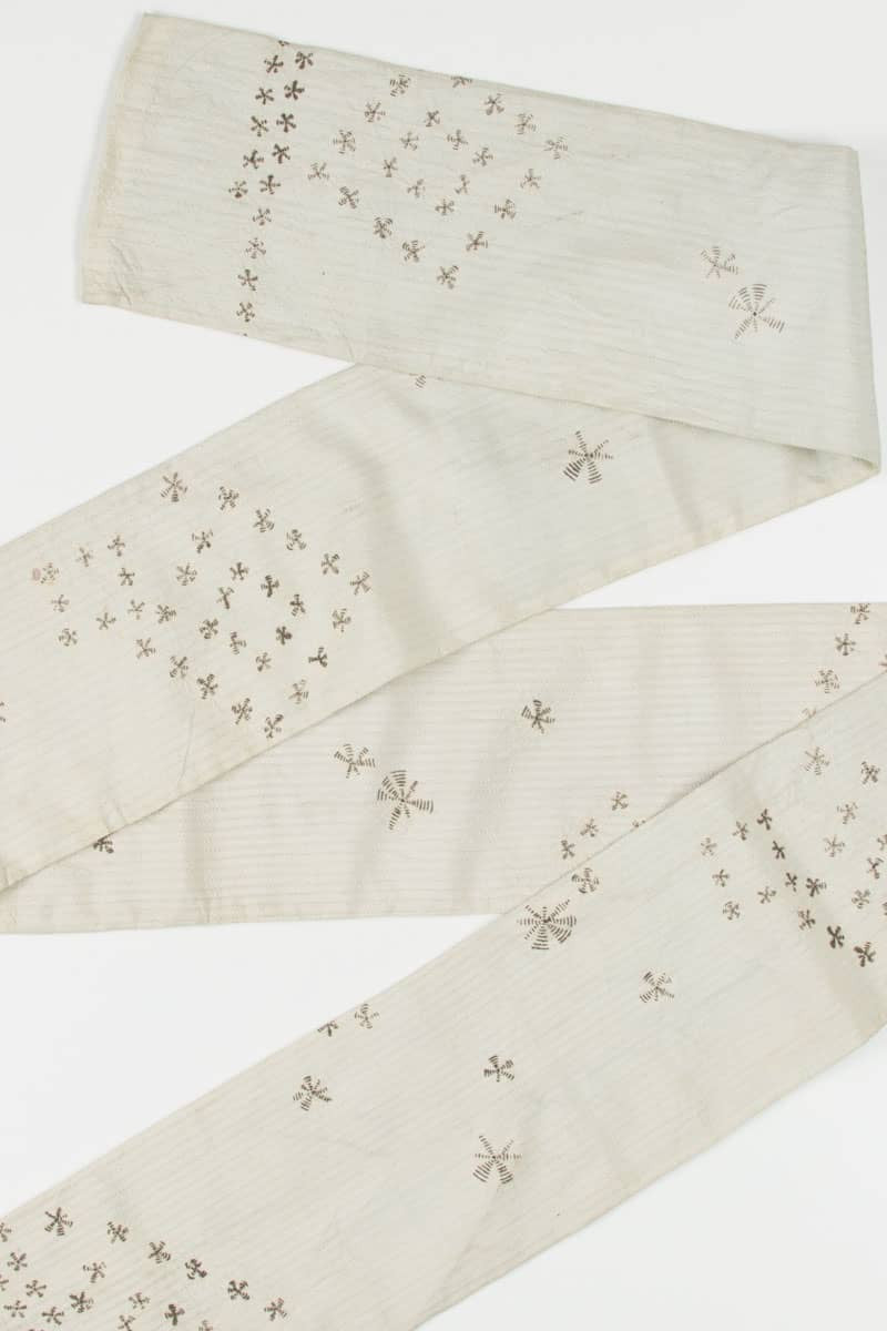 Vintage Beige Embroidered Hanhaba Obi 113