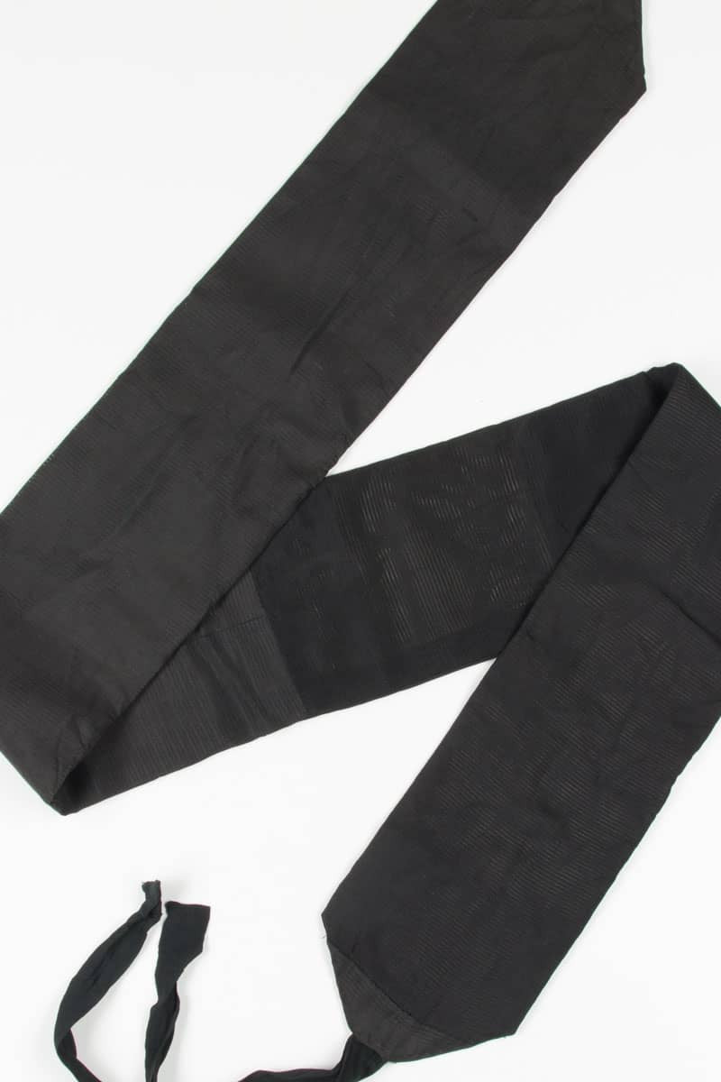 Vintage Black Ribbed Tsuke Obi 114
