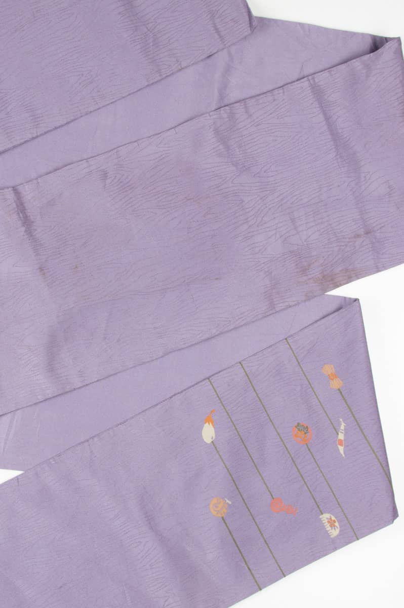 Vintage Stained Purple Fukuro Obi 119