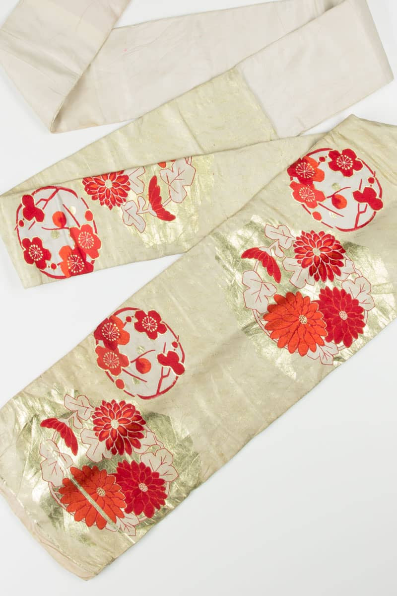 Vintage Golden Dahlia Nagoya Obi 125