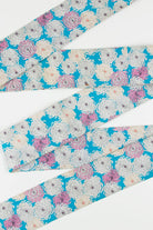 Vintage Blue 70s Floral Hanhaba Obi 129