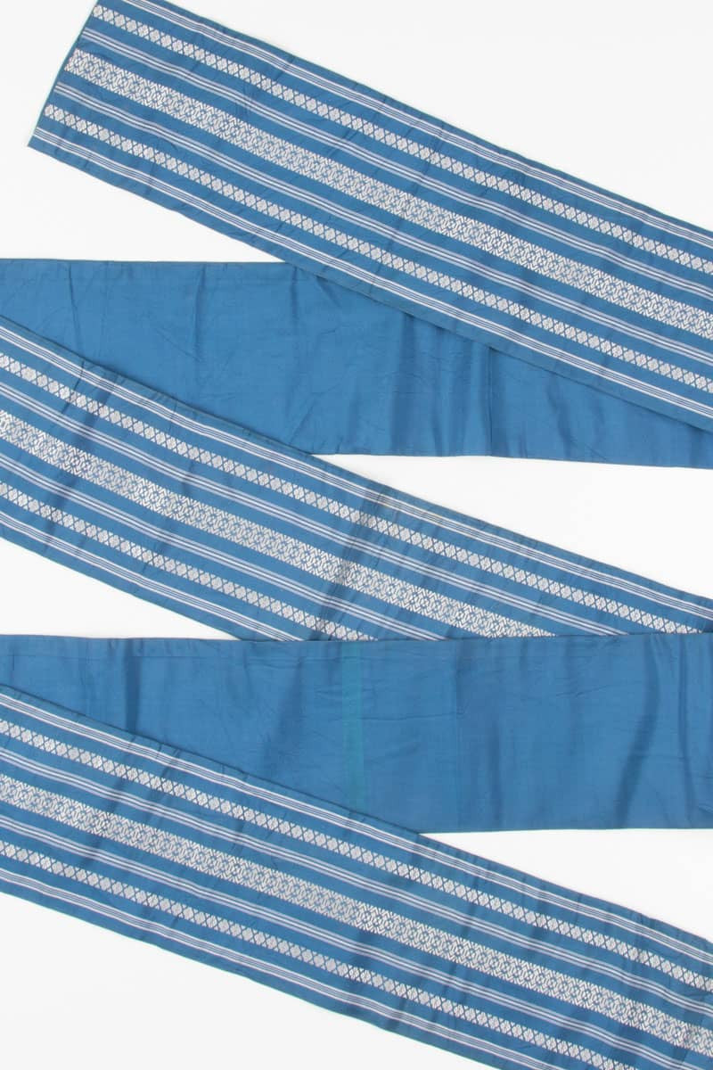 Vintage Dusty Blue Striped Hanhaba Obi 133