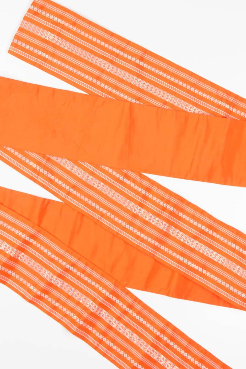 Vintage Orange Striped Hanhaba Obi 136