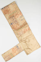 Vintage 2 Piece Golden Floral Drum Bow Tsuke Obi 139
