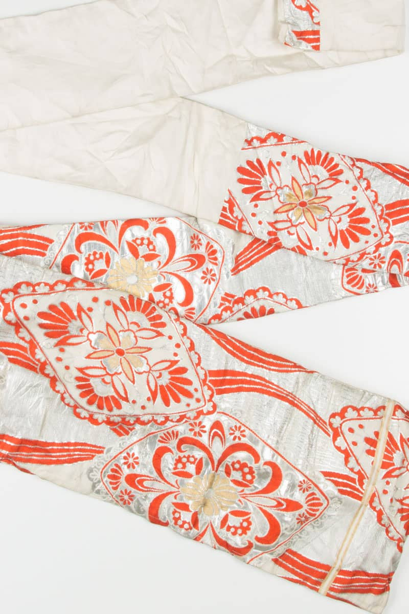 Vintage Silver & Orange Embroidered Nagoya Obi 14