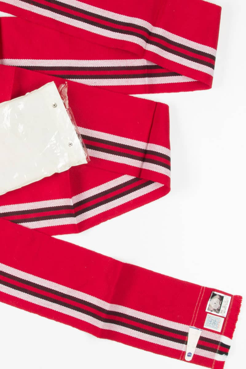 Red Wool Woven Obi 26