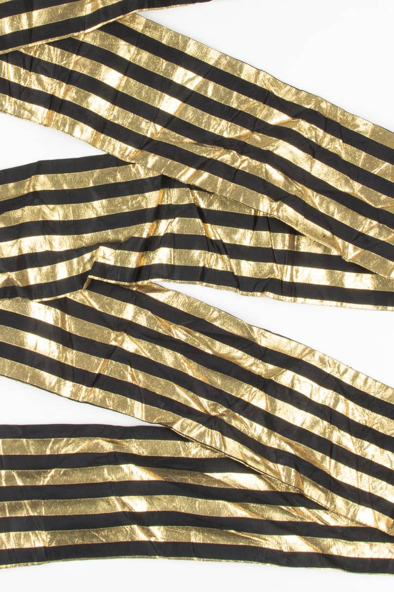 Vintage Black & Gold Striped Hanhaba Obi 2