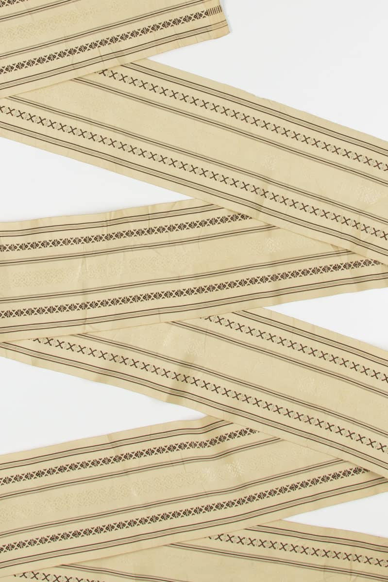Vintage Beige Striped Hanhaba Obi 34