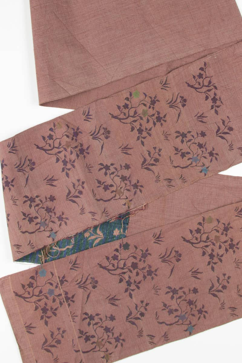 Vintage Woven Flower Bushes Fukuro Obi 74