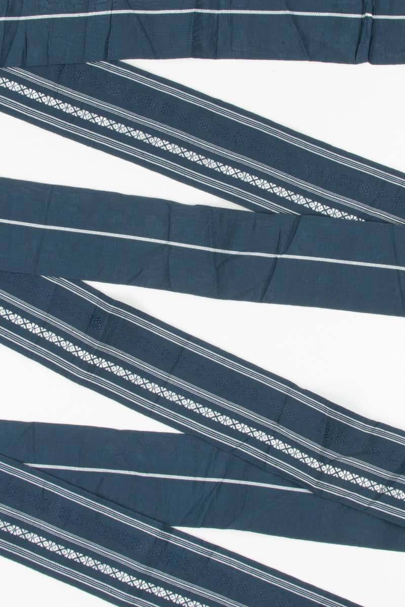 Vintage Striped Blue Hanhaba Obi 79