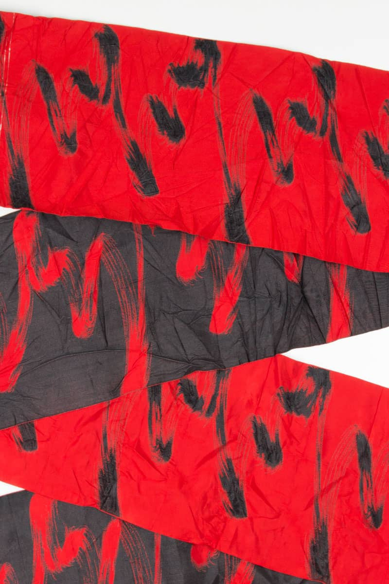 Vintage Black & Red Woven Nagoya Obi 7