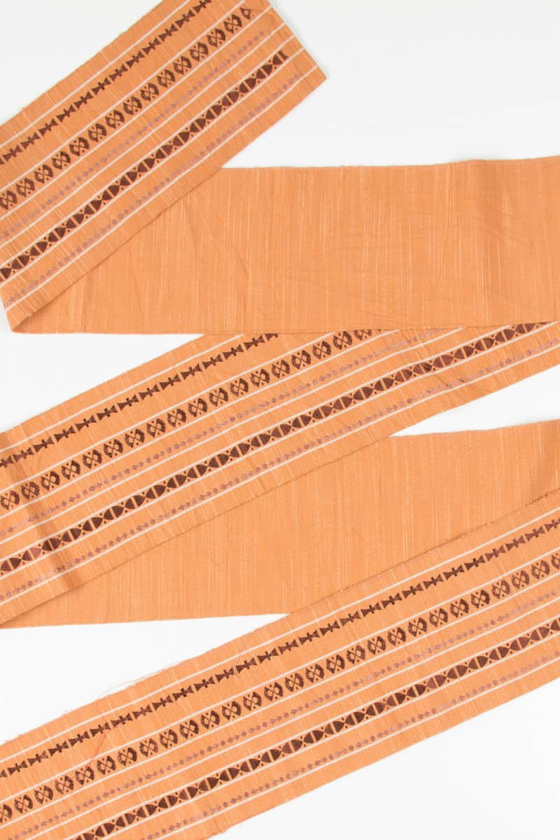 Vintage Orange Striped Hanhaba Obi 84