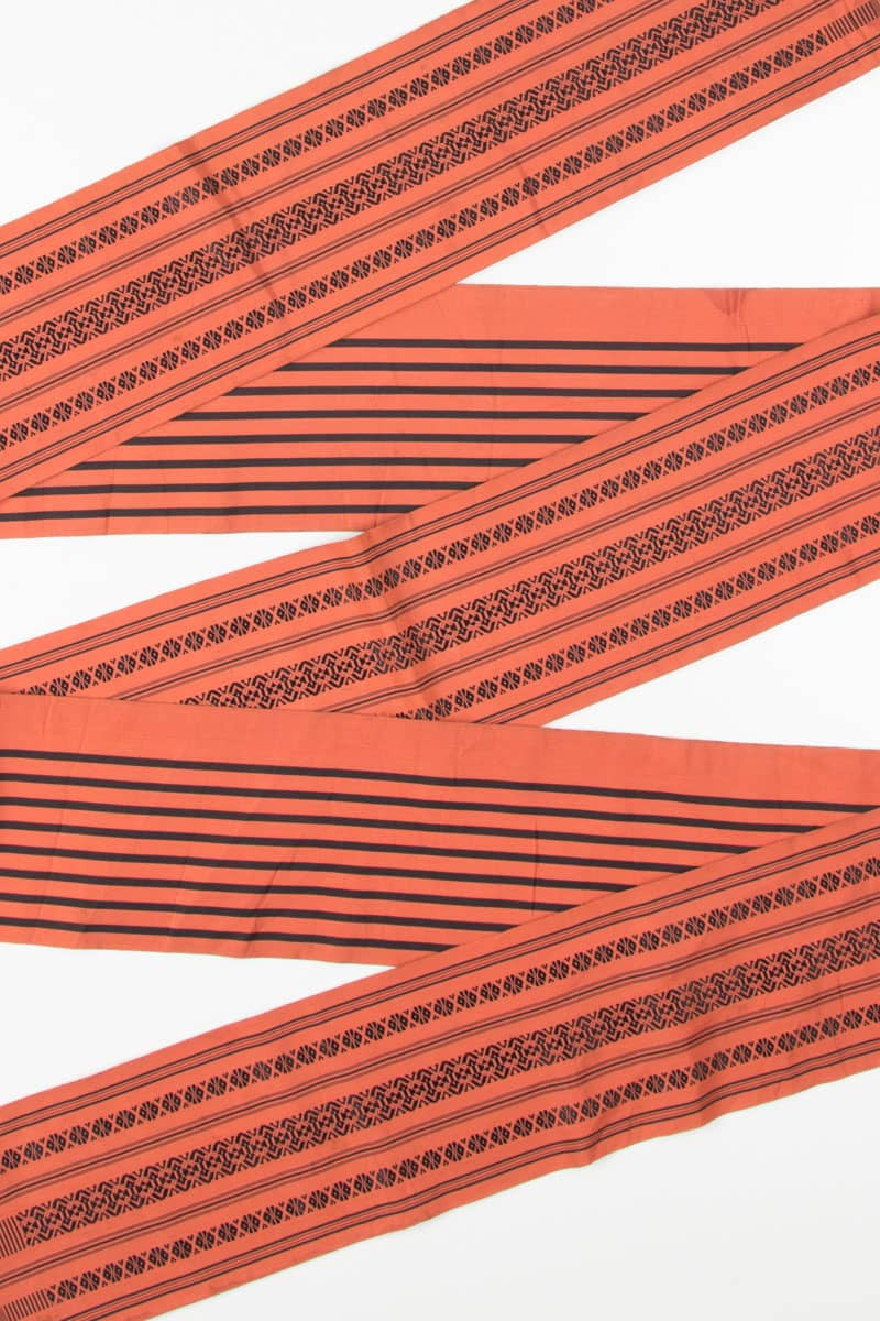 Vintage Coral Striped Hanhaba Obi 91