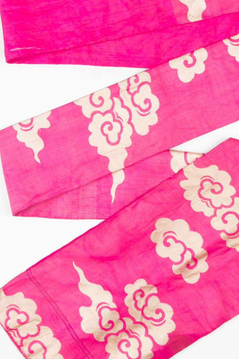 Vintage Neon Pink Clouds Nagoya Obi 95