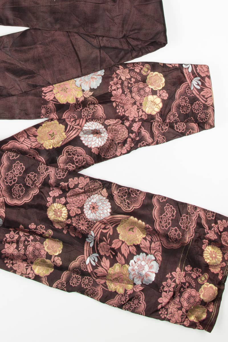 Vintage Plum Silk Dahlia Nagoya Obi 9