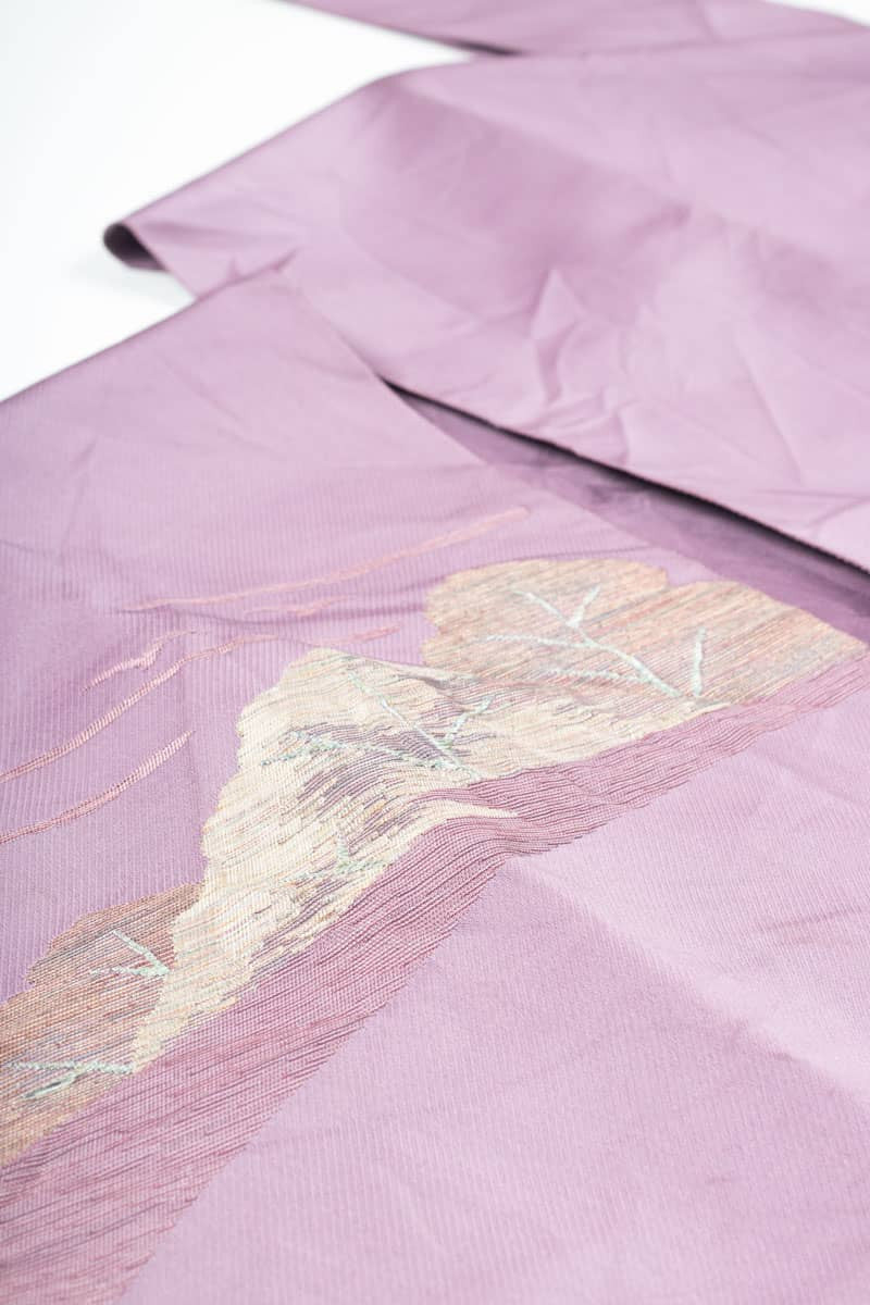 Vintage Lilac Embroidered Nagoya Obi 10
